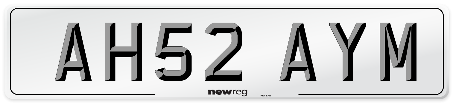 AH52 AYM Number Plate from New Reg